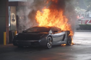 Lamborghini on Fire